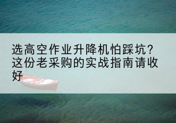 蕲春高空作业升降机厂家推荐-选高空作业升降机怕踩坑？这份老采购的实战指南请收好