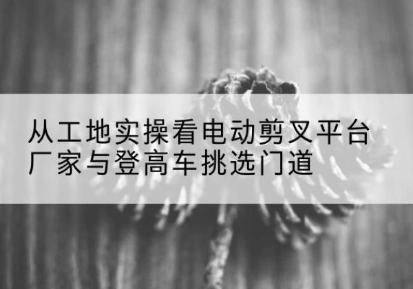蕲春电动剪叉升降平台厂家-从工地实操看电动剪叉平台厂家与登高车挑选门道